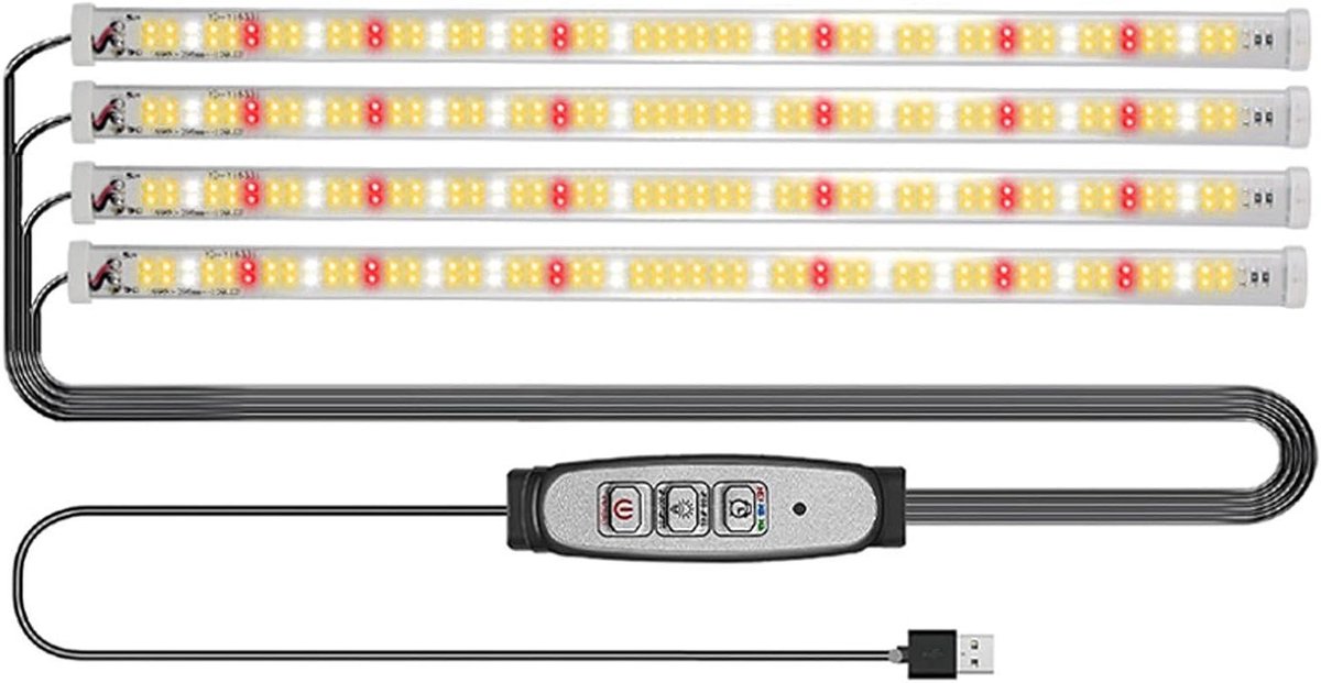 Groeilamp Full Spectrum - Plantenlamp LED - Kamerplanten Verzorgen - Natuurlijk Zonlicht Nabootst - 35 cm - Zwart