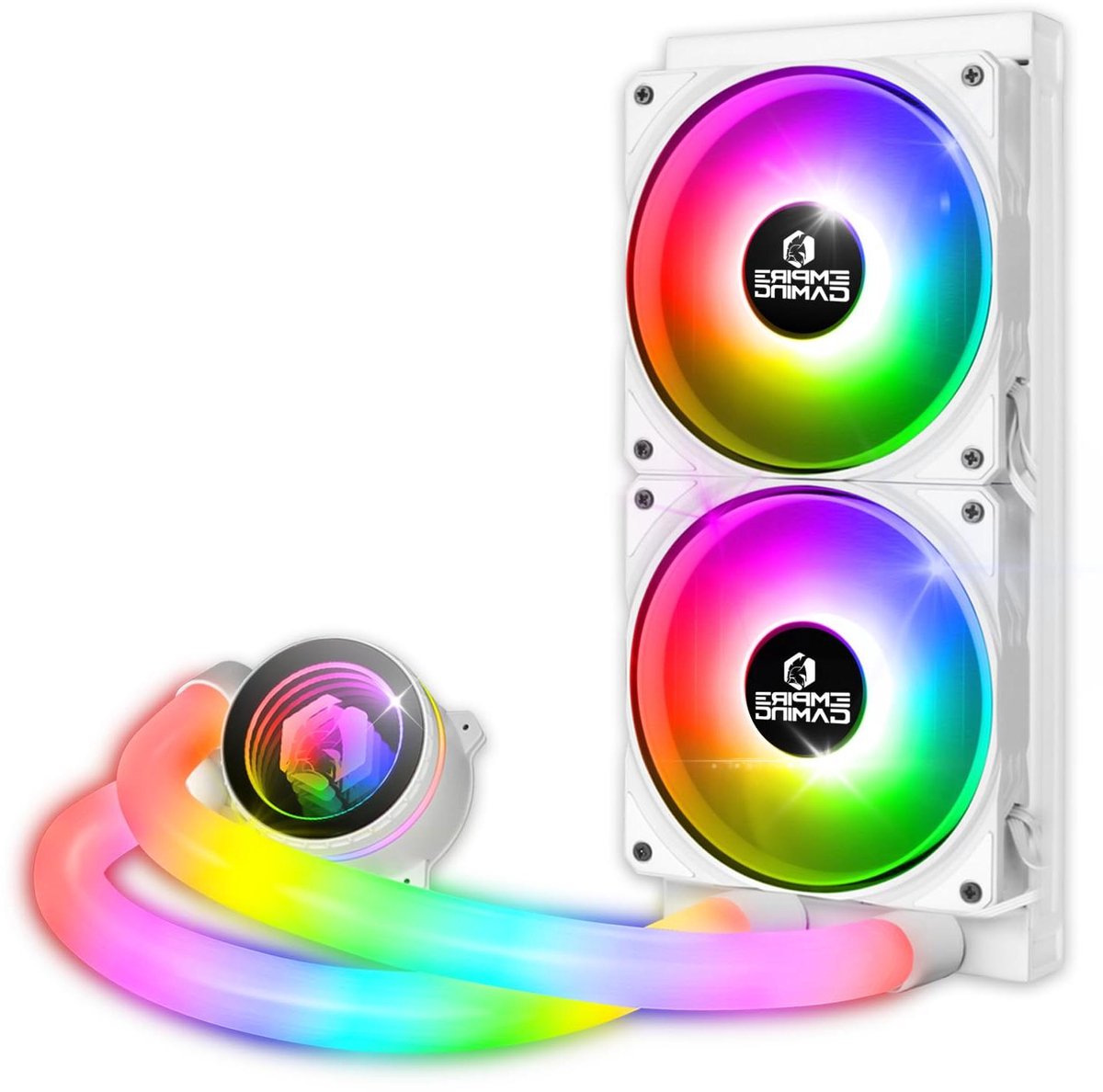 Waterkoeling PC - CPU Koeler - Gaming PC - Koperen Koude Plaat - 2 x 120 mm - Wit