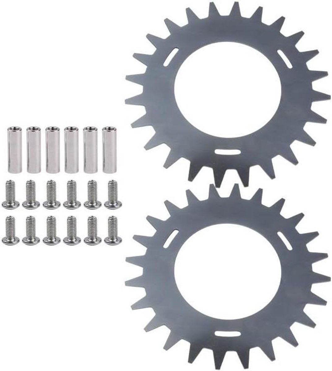Grasmaaier Spikes - Tractieplaten - Verbeterde Stabiliteit - Robuuste Metalen Constructie - 210 mm Lengte - Zilver