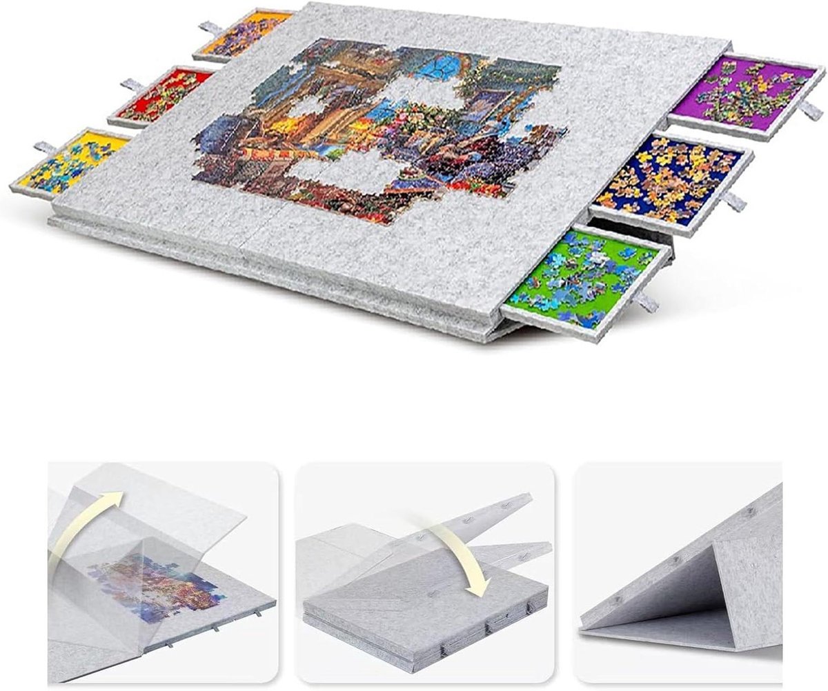 Puzzelbord - Puzzeltafel - Puzzels Maken - Verstelbare Kantelhoek - Tot 2000 Stukjes - Zilvergrijs