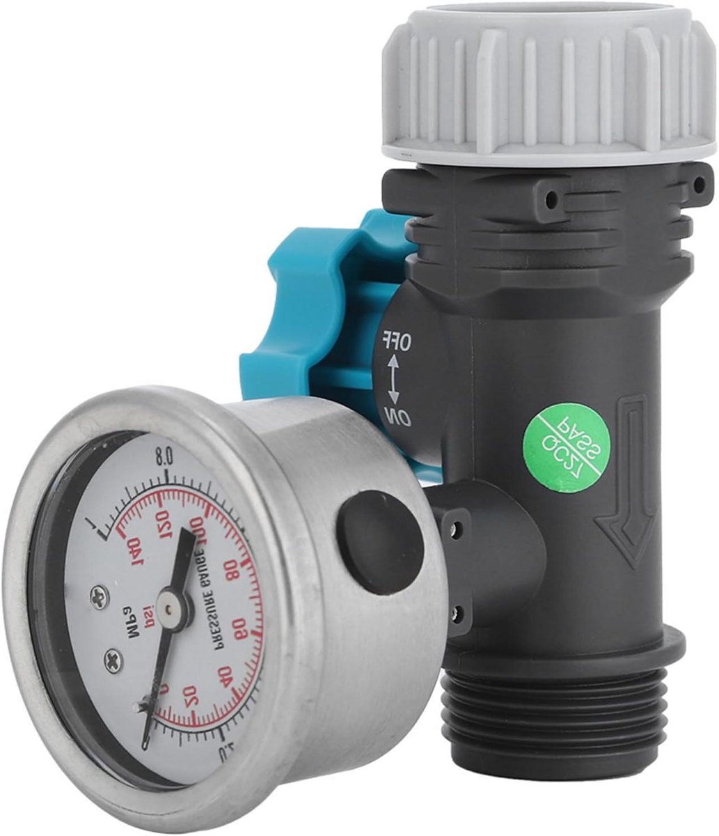 Waterdrukregelaar - Verstelbare Druk - Water Management - Met Meter - G3/4 Inch - Zwart