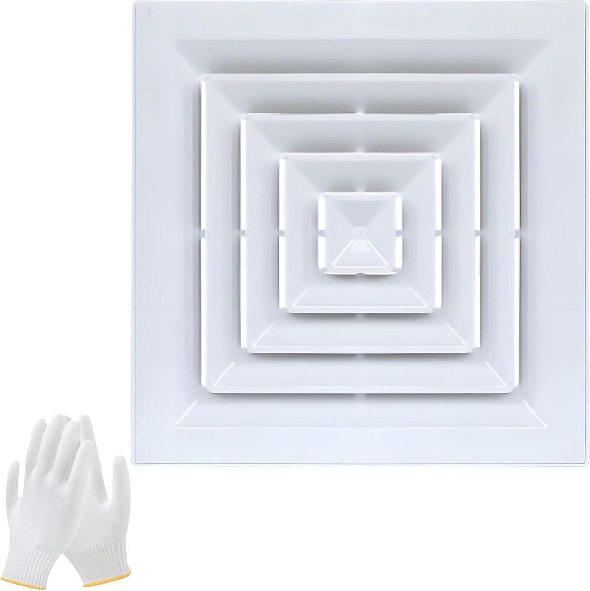 Ventilatierooster - Luchtstroom diffuser - Gelijkmatige ventilatie - Aluminiumlegering - 25x25 cm - Wit