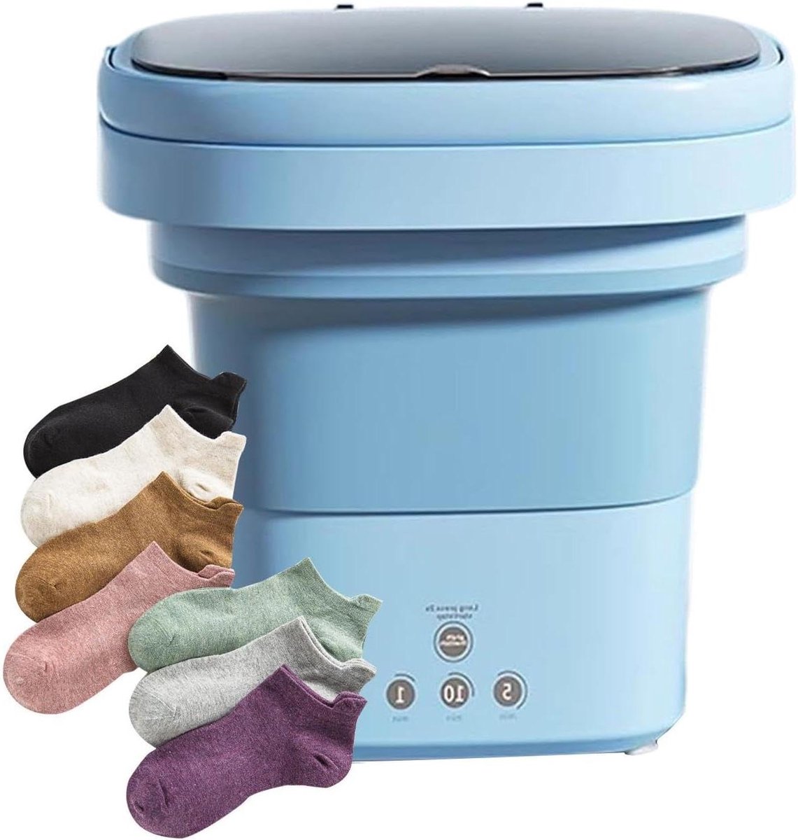 Draagbare wasmachine Mini wasser Reizen en thuis Opvouwbaar ontwerp 6 liter inhoud Blauw