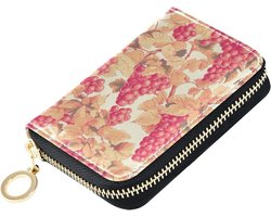 linqin Hot Blush Druiven Slanke Creditcardhouder voor onderweg RFID Blokkerende PU Leer Anti-Diefstal On-the-Go