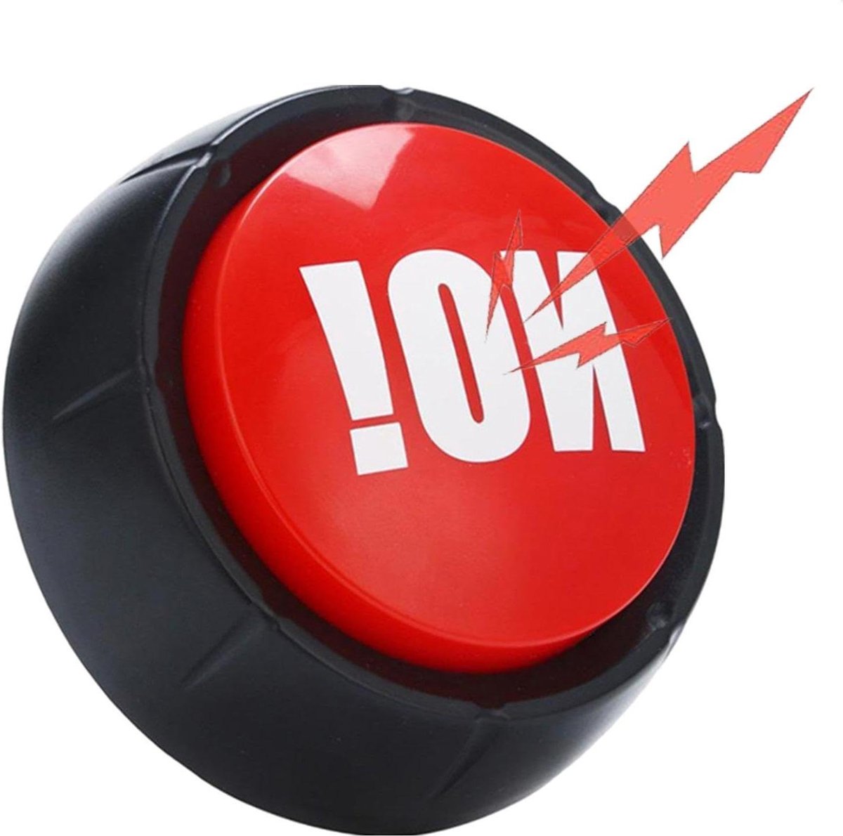 Ja Nee Knop - Geluidsknop Zoemer - Feestelijke Fun - Robuuste ABS Constructie - 9 cm Diameter - Zwart