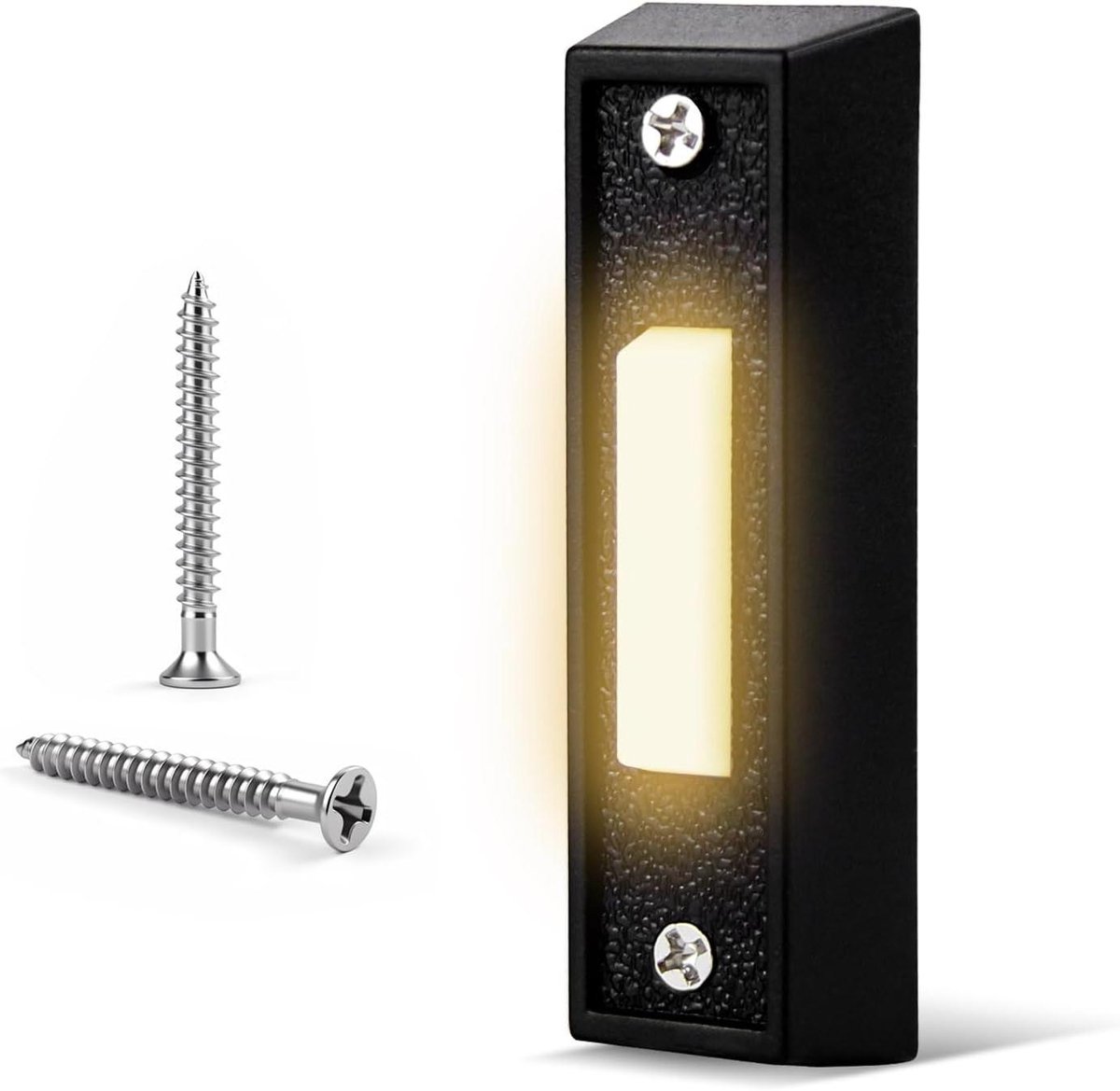 Verlichte deurbel knop - Drukknop schakelaar - Toegang controleren - Handige LED verlichting - 7.4 x 2.2 cm - Zwart