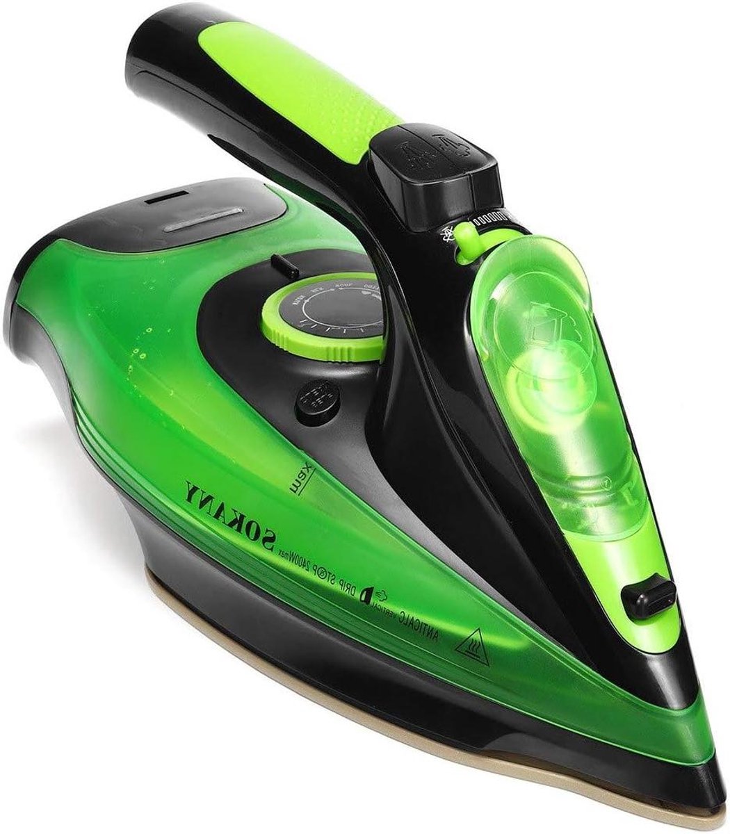 Elektrisch Stoomstrijkijzer - Kledingstomer Handheld - Snel Kreukels Verwijderen - Keramische Strijkzool - 2400 Watt - Groen