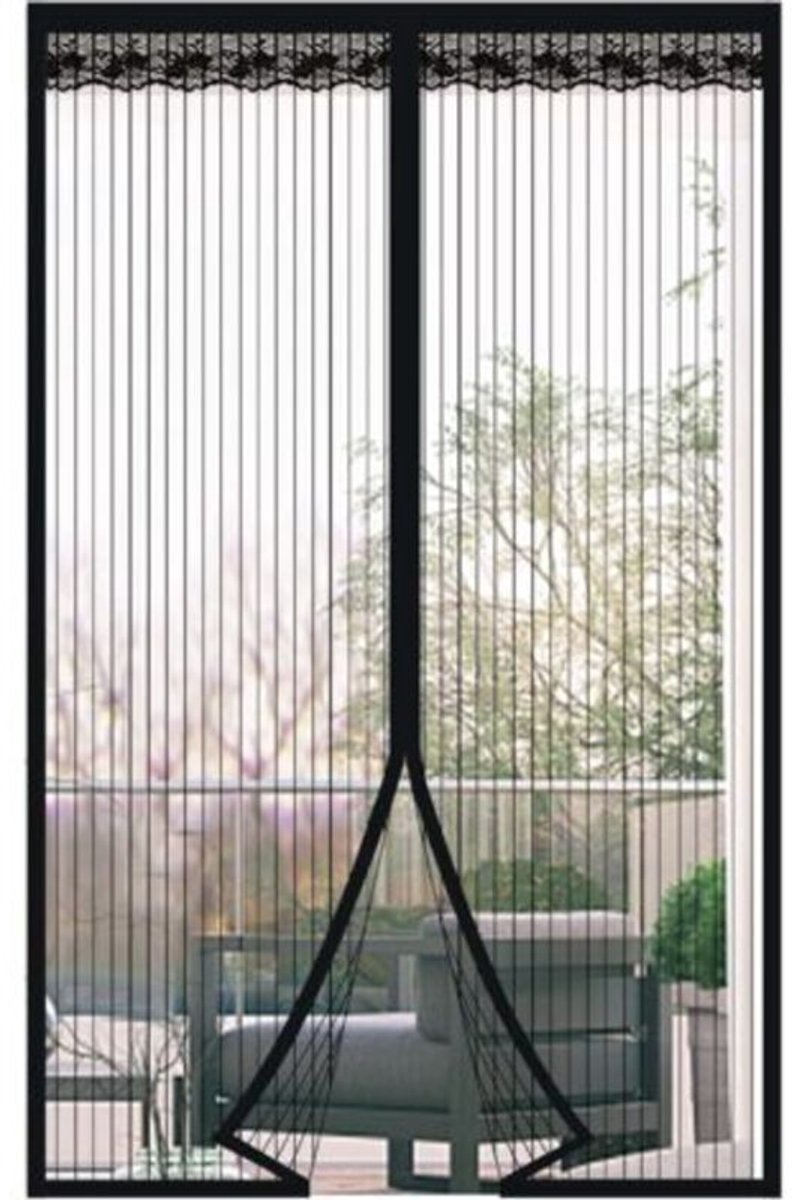 Zwart magnetisch muggennet, 95x210cm
