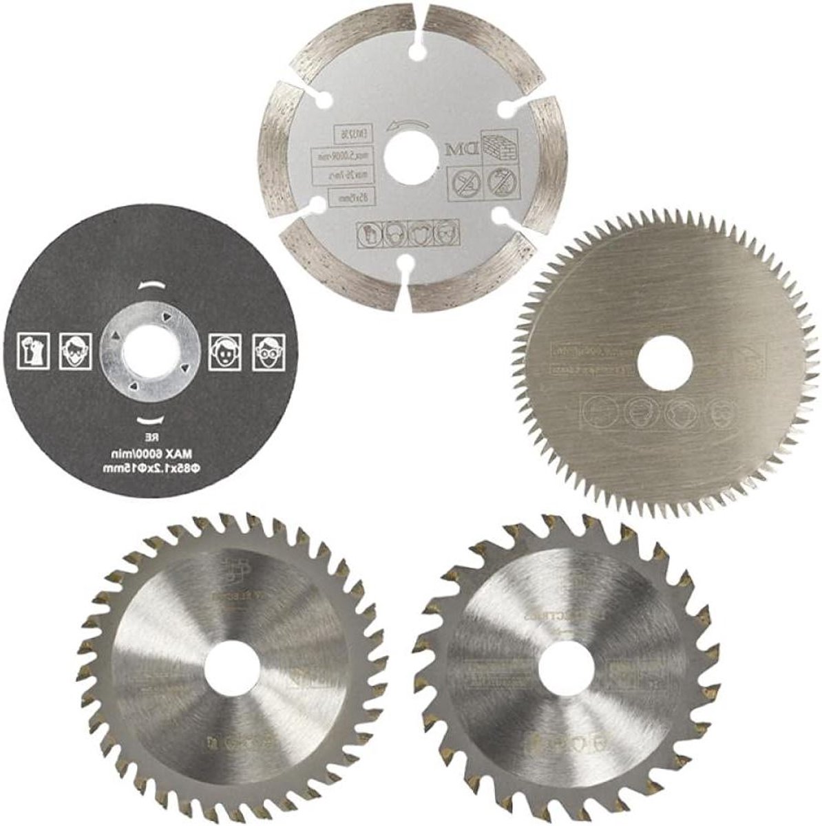 Cirkelzaagbladen Set - Zaagbladen Hout - Hout Zagen - Hoge Precisie Snijden - 85x15mm - One Color