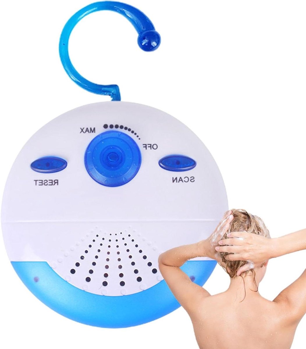 Draagbare FM-radio - Zakradio Oplaadbaar - Overal Luisteren - Waterdicht Ontwerp - 10.4 cm - Wit