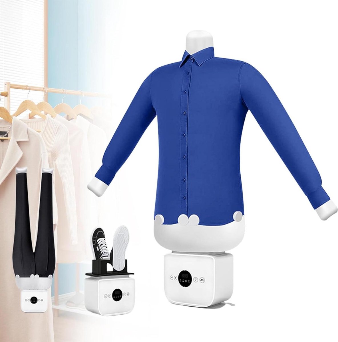 Automatisch Strijksysteem - Handsfree Kledingverzorging - Snel Kleding Strijken - Verstelbare Luchtkamer - Tot XXL - Wit