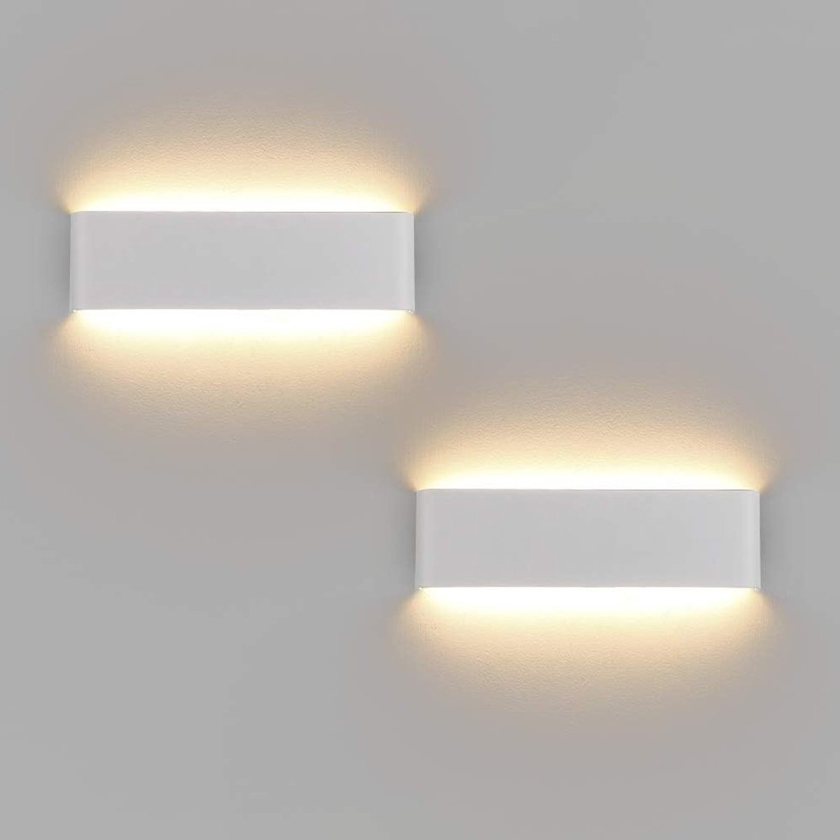 Set van 2 Moderne LED Wandlampen 10W 30 cm - Aluminium Wit - Perfect voor Slaapkamer, Woon