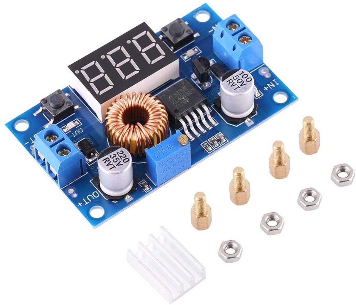 Dailygoody - Spanningsregelaar - DC-DC Converter - Instelbare step-down module - 75W - 4,0V tot 38V - 1,25V tot 36V - Geschikt voor elektronica - Comp