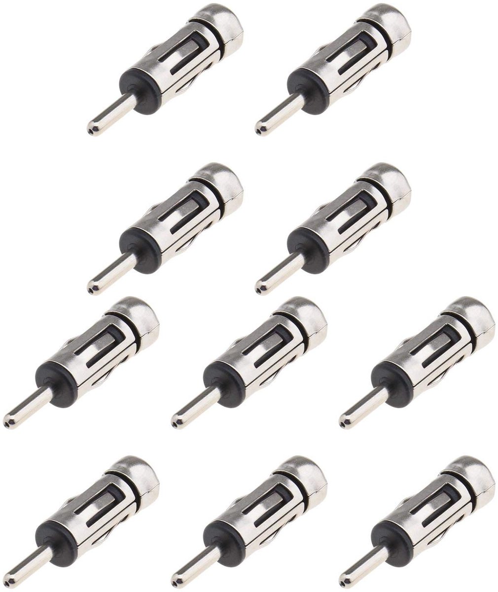 Dailygoody - Auto Antenne Adapter - Mannelijk naar ISO Vrouwelijk - Universele Antenne Connector - Zilver - Pack van 10 - Geschikt voor voertuigen...