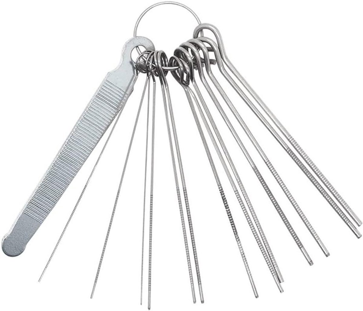 Gitaar Freeset - Gitaar Bestandenset - Gitaar Onderhoud - 13 Delige Set - Verschillende Maten - Zilver