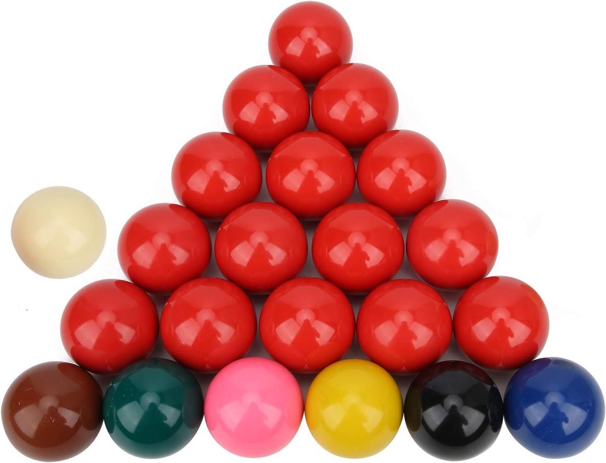 Complete set van 22 snookerballen van 52,2 mm - hoogwaardige resin met lime powder pigment voor biljarttafels