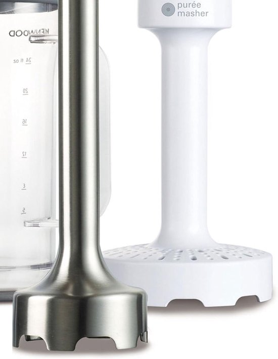 Hand Blender - Staafmixer Pureer - Snel Pureeren - Afneembare Voet - 0.7 liter - Wit Grijs — afbeelding 2