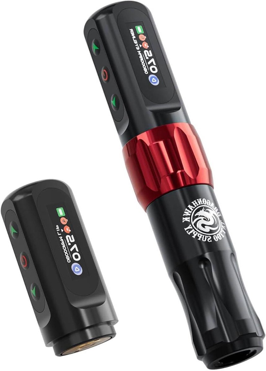 Draadloze Tattoo Pen - PMU Machine - Permanente Make-up - LCD Scherm - 2.8mm Slag - Zwart
