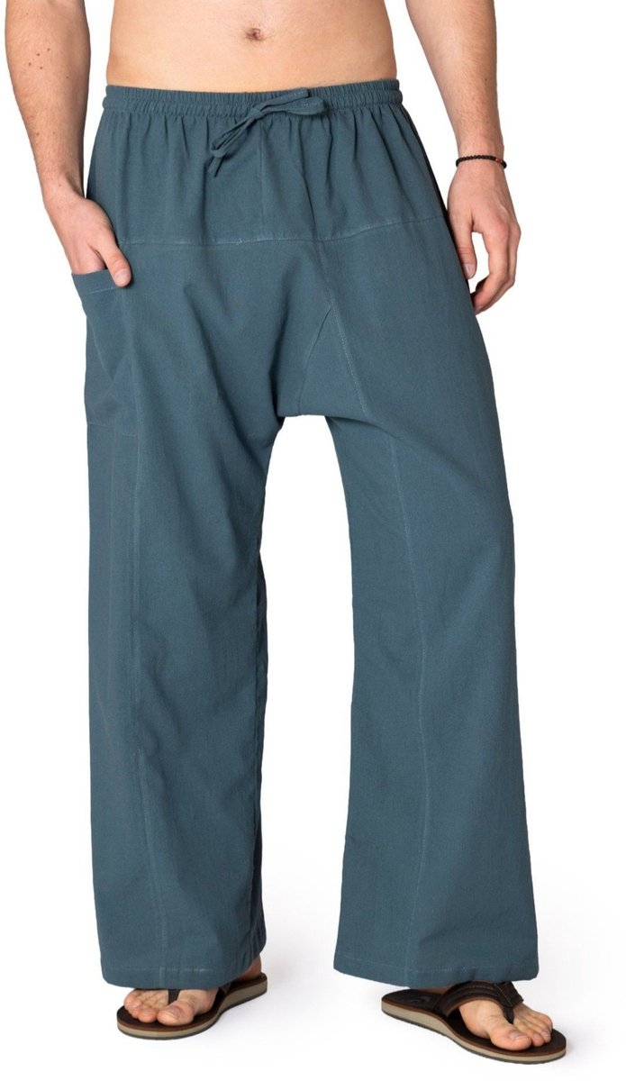 PANASIAM lichte katoenen broek dames, heren - Comfortbroek, baggy vissersbroek