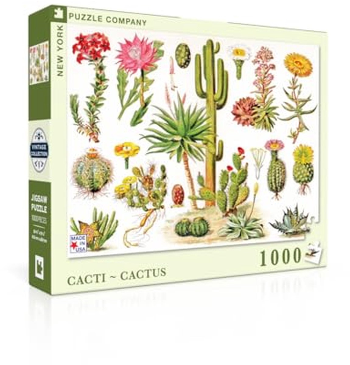 Puzzel van 1000 Stukken met Vintage Cactusafbeeldingen