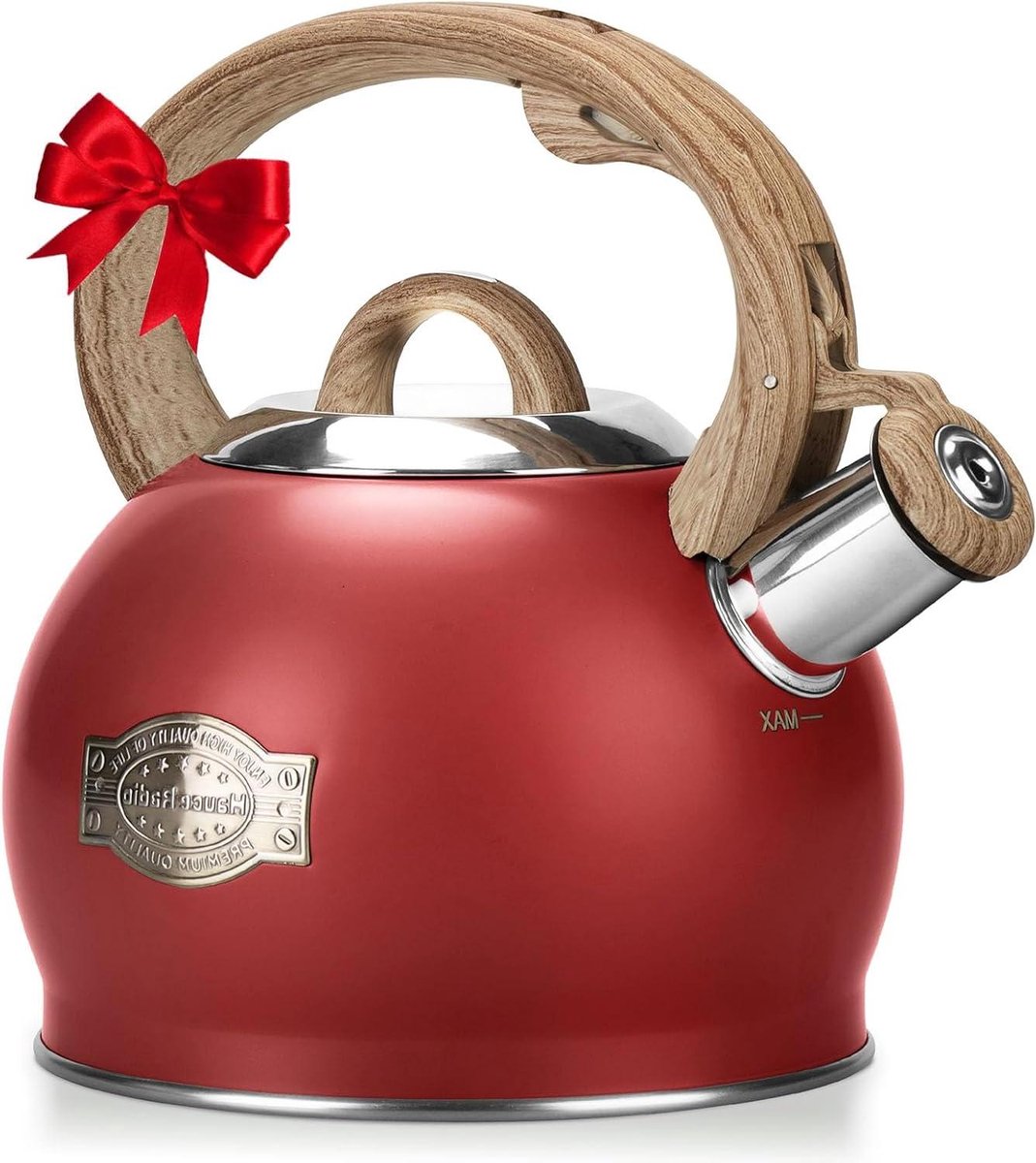 Theeketel - Waterkoker - Koffie en Thee - Luide Fluit - 2 Liter - Rood