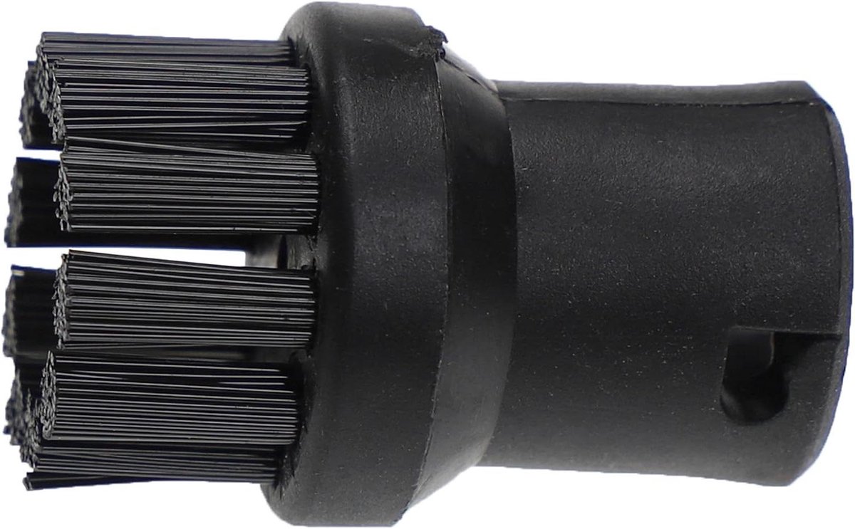 Ronde Borstel - Stoomreiniger Accessoire - Hardnekkig Vuil Verwijderen - Voor Lastige Plekken - 2.5 cm Diameter - Zwart