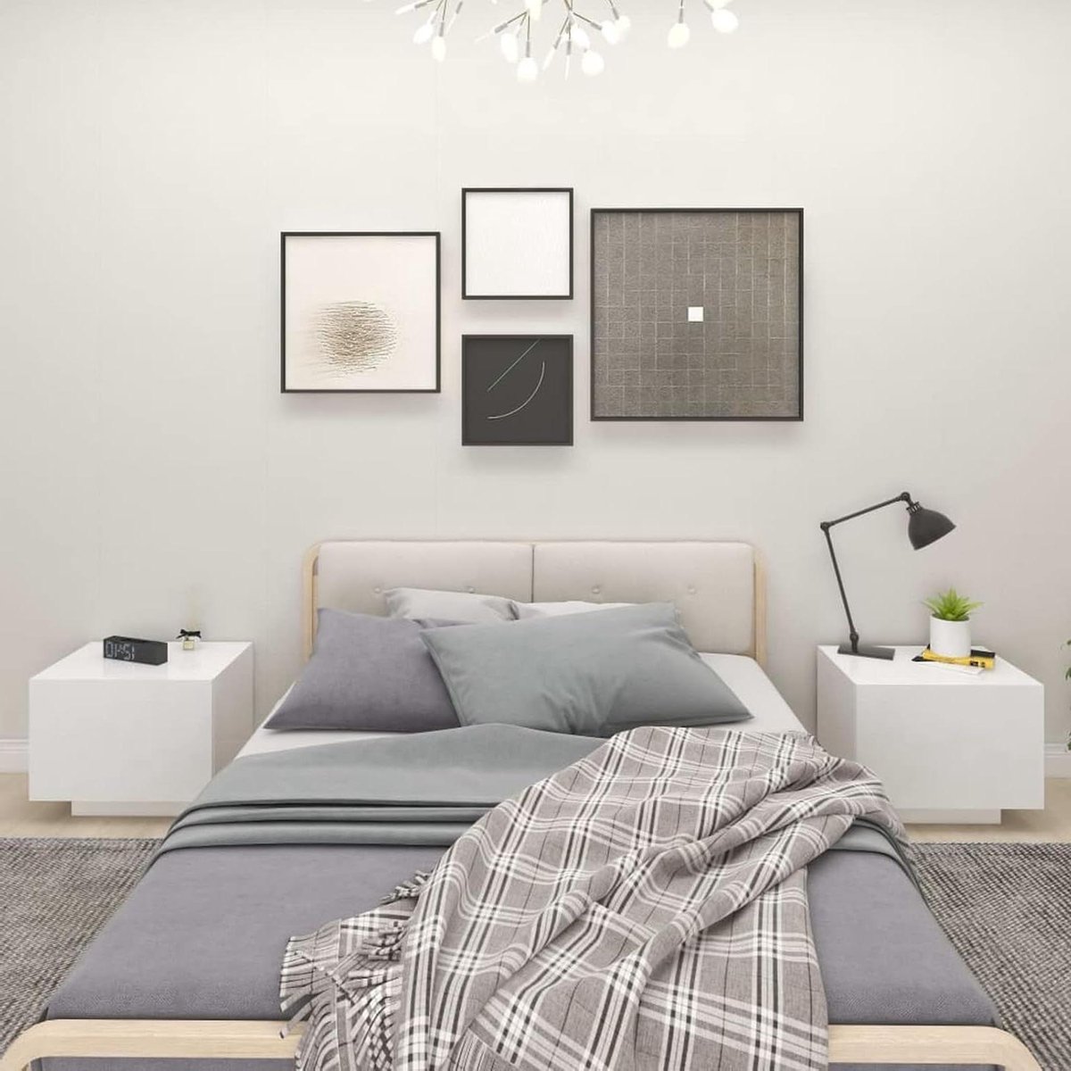 Nachtkastje - Bijzetmeubel - Slaapkamer Opbergen - Trendy Praktisch Design - 100x35x40 cm - Wit