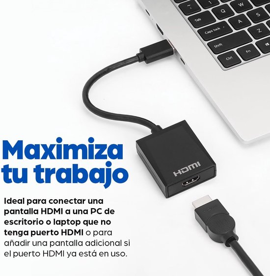 USB naar HDMI adapter - Converter kabel - Extra scherm aansluiten - Full HD 1080p - 60Hz - Zwart — afbeelding 5