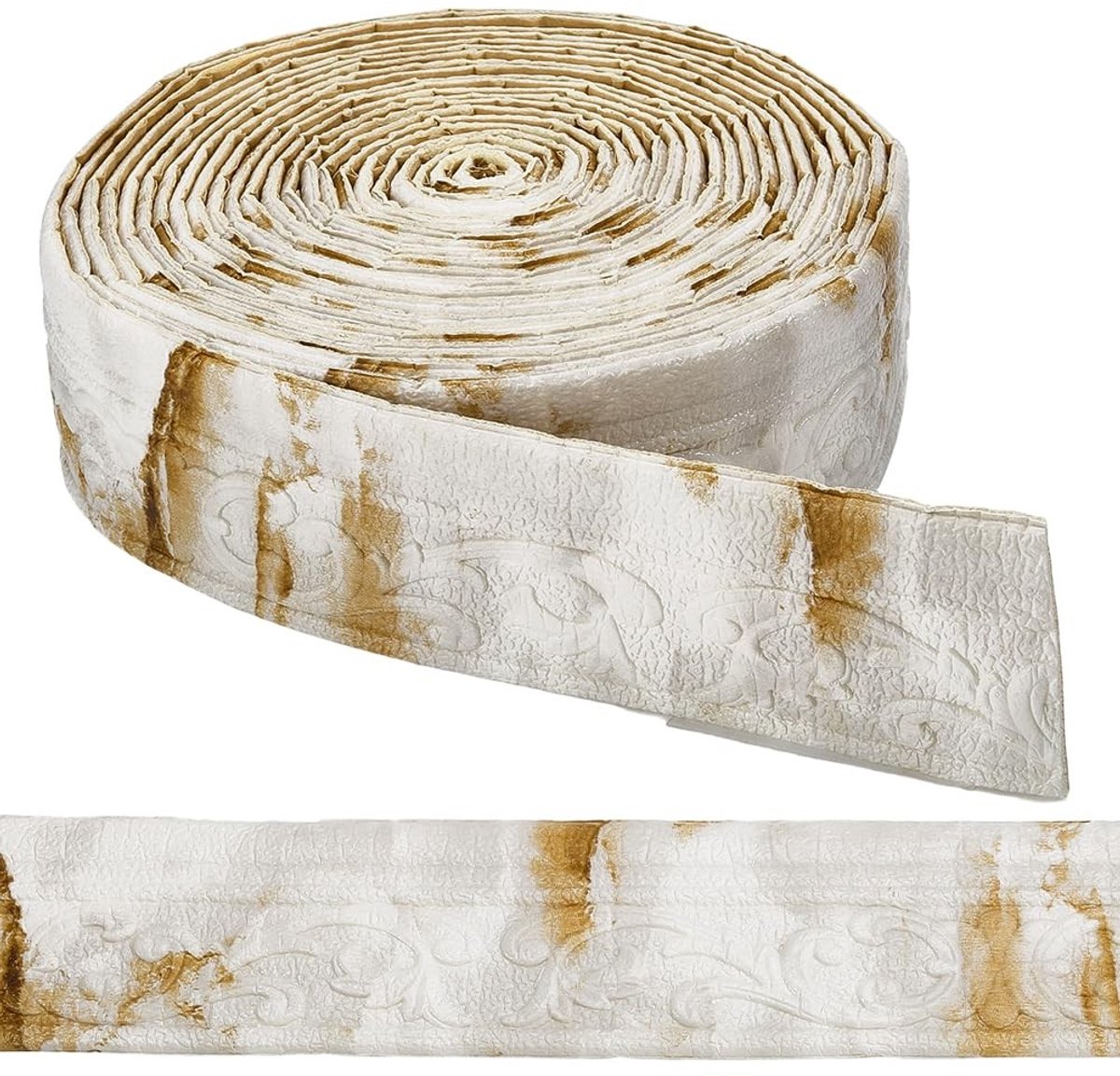aladdien - Molding Trim - Bruin Marmer - Zelfklevend - 3D Wanddecoratie - 10m - Voor Muren - Decoratieve Afwerking