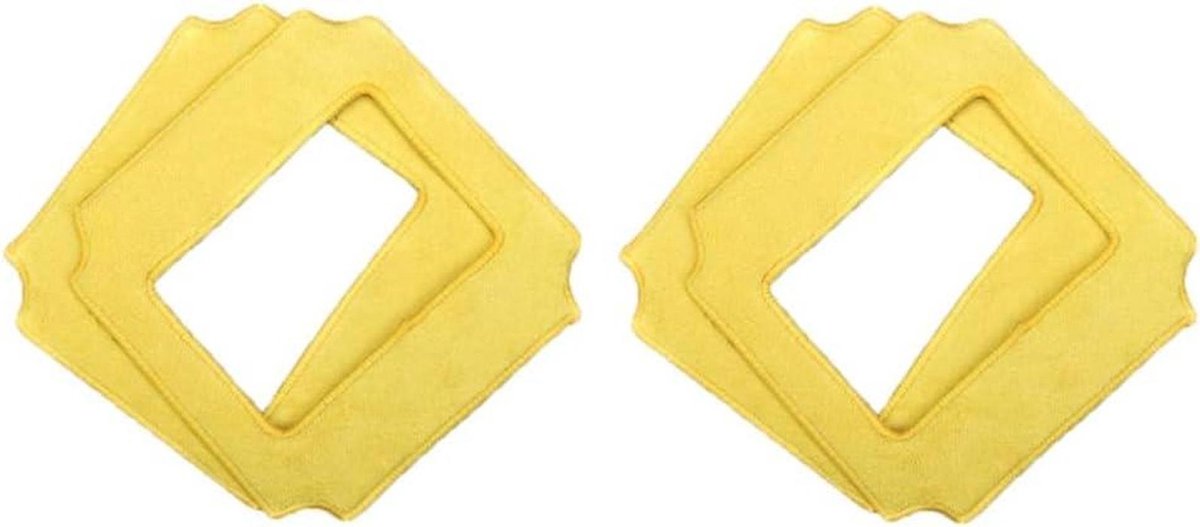 Robot Raamreiniger Doeken - Stofdoeken - Automatisch Ramen Wassen - Set van 4 - 25x25 cm - Geel