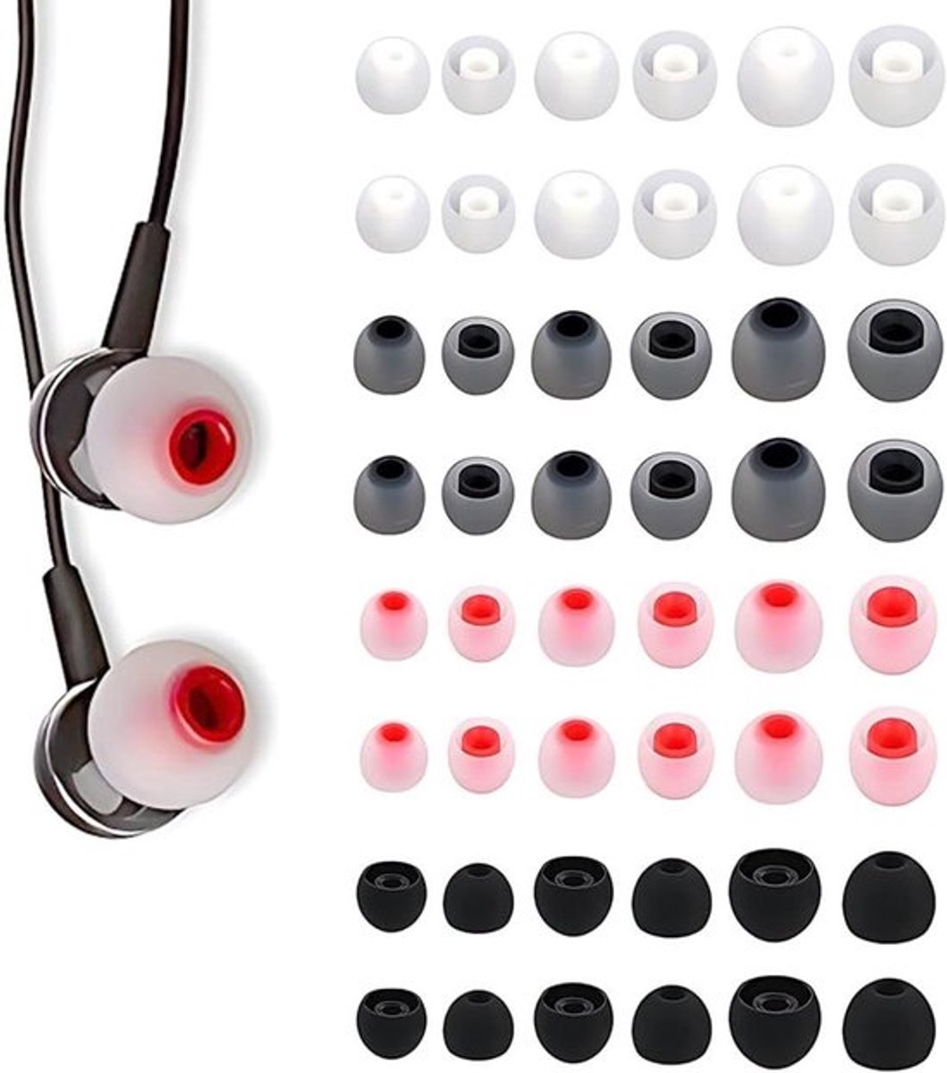 Siliconen oordopjes in 3 maten (S/M/L) voor meeste hoofdtelefoons - 48 stuks