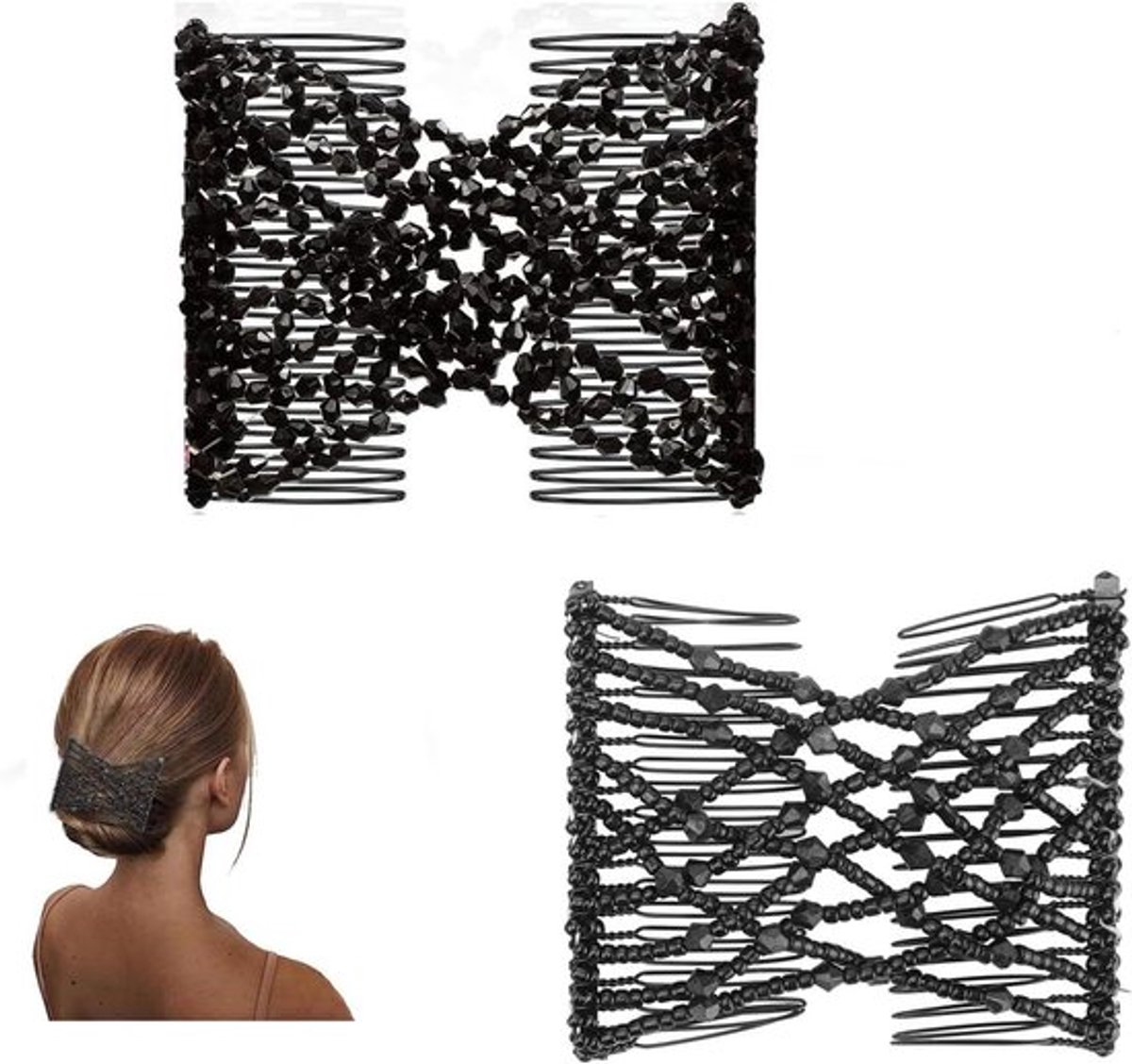 Parel haarkammen - Elastische haarspeldjes - Kristallen kralen - Haarspeld voor vrouwen