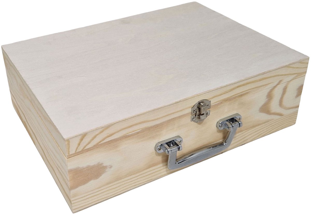 Playwood Koffer A4 formaat metalen handvat grenen