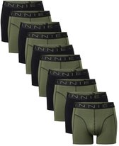 Vinnie-G Boxershorts - 10 stuks - Black / Forest Green - Maat L - Heren Onderbroeken - Geen irritante Labels - Katoen heren ondergoed