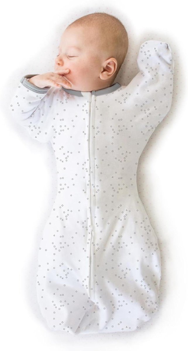 Baby Inbakerzak - Slaapzak met mouwen - Comfortabel slapen - Omslagdoek met mouwen - 0-3 maanden - Sterling Confetti