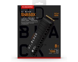 Western Digital Black SN850X - Interne SSD met Heatsink - NVMe M.2 - PS5 compatibel - 8 TB