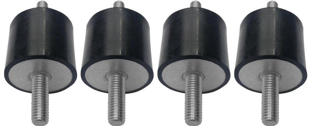 Rubberen Houders - Trillingsdempers - Apparatuur Dempen - Set van 4 - M6 x 18 - Zwart