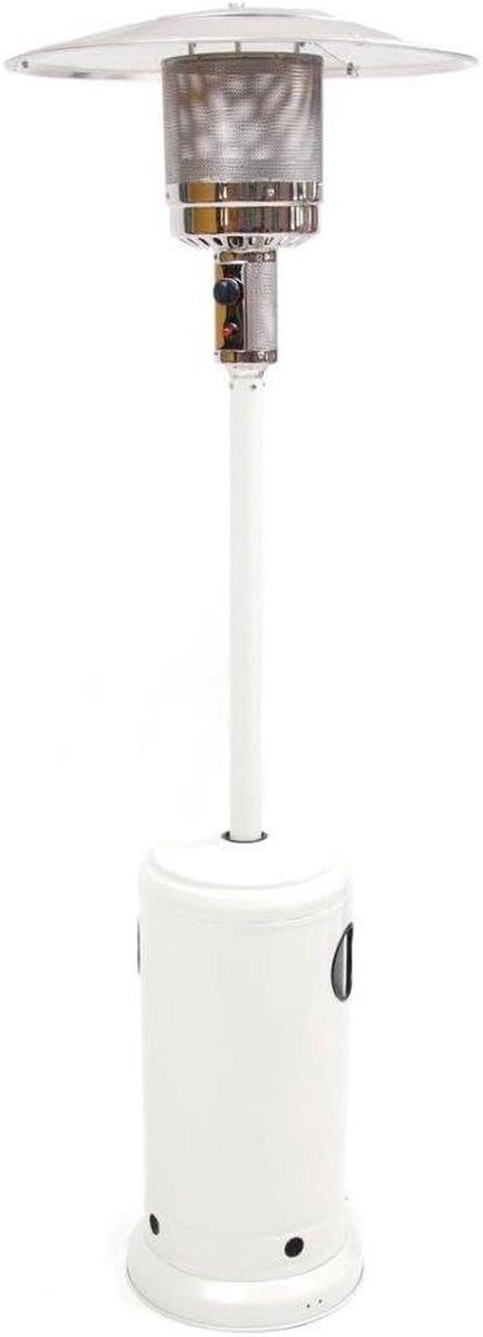 Paddenstoel Verwarmer - Terrashaard Gas - Buiten Verwarmen - 13.5 kW Vermogen - 15 kg Fles - Wit
