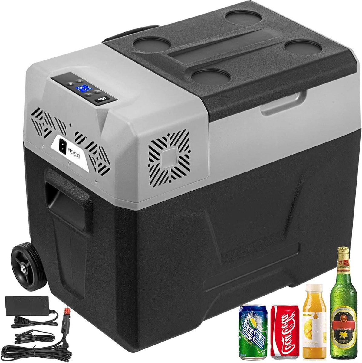 Draagbare Koelkast - Mini Vriezer - Reizen & Outdoor - Compressor Koeling - 45 Liter - Grijs