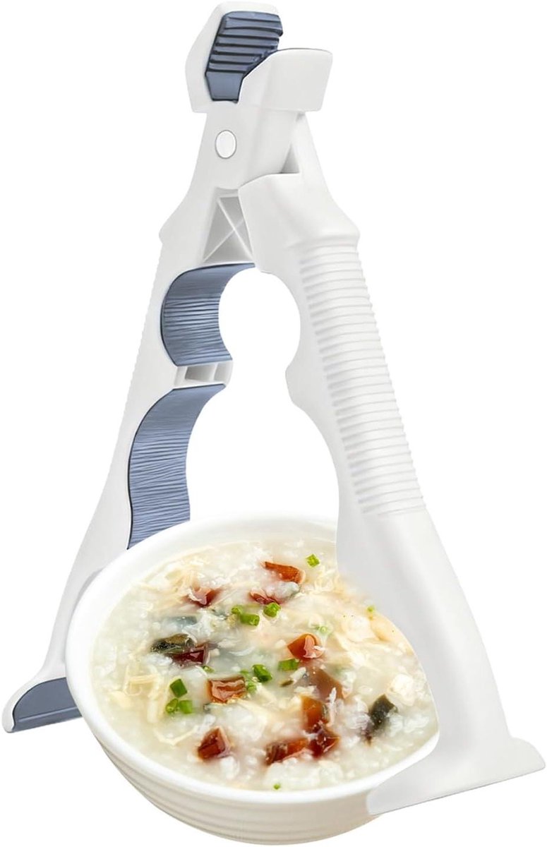 Verwarmingshouder - Anti-verbrandingsclip - Heet Servies Hanteren - 3-in-1 Flesopener - 20 cm - Wit