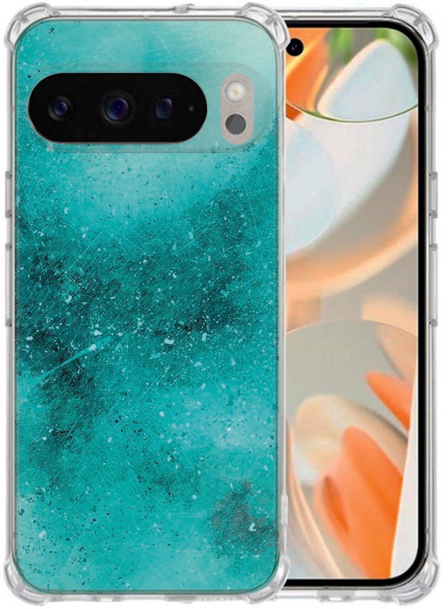 Google Pixel 10 Pro XL Hoesje Painting Blue Valbestendig TPU Backcover