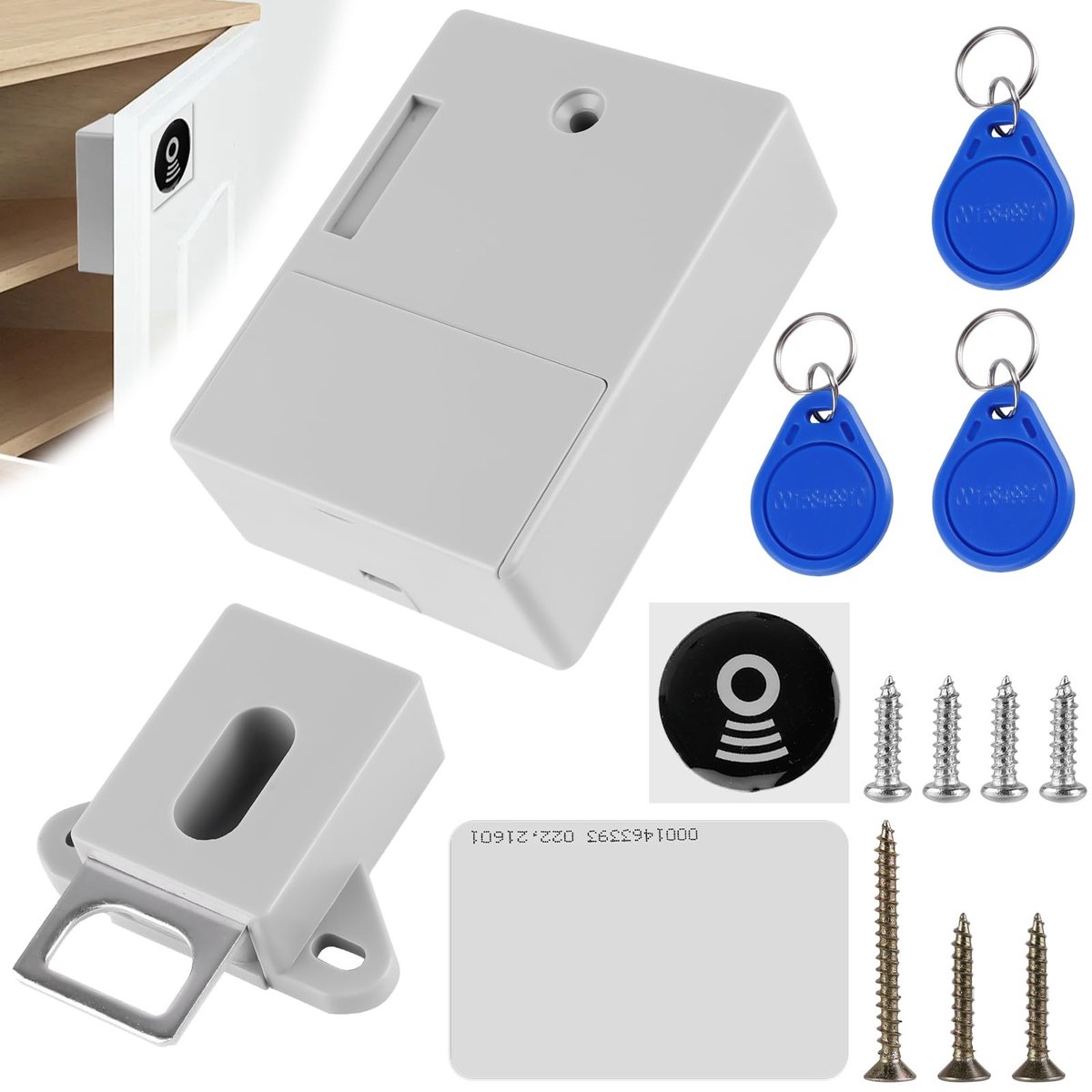 aladdien - Elektronisch kastslot - Slim digitaal slot - Veilig en comfortabel - Geschikt voor kast en lade - Batterij IC-kaartsensor - Thuis, kantoo...