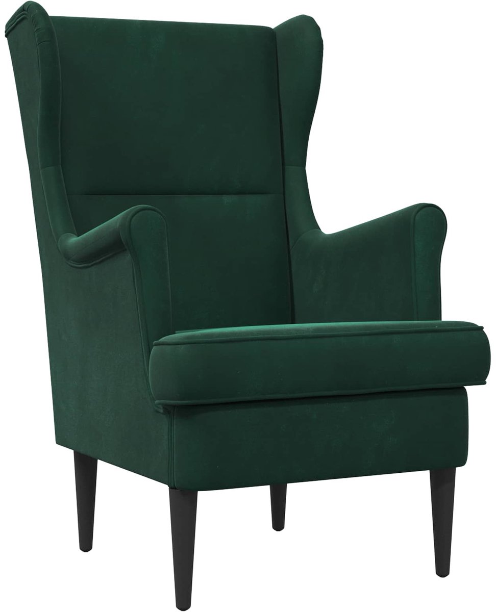 vidaXL - Fauteuil - Donkergroen - Fluweel