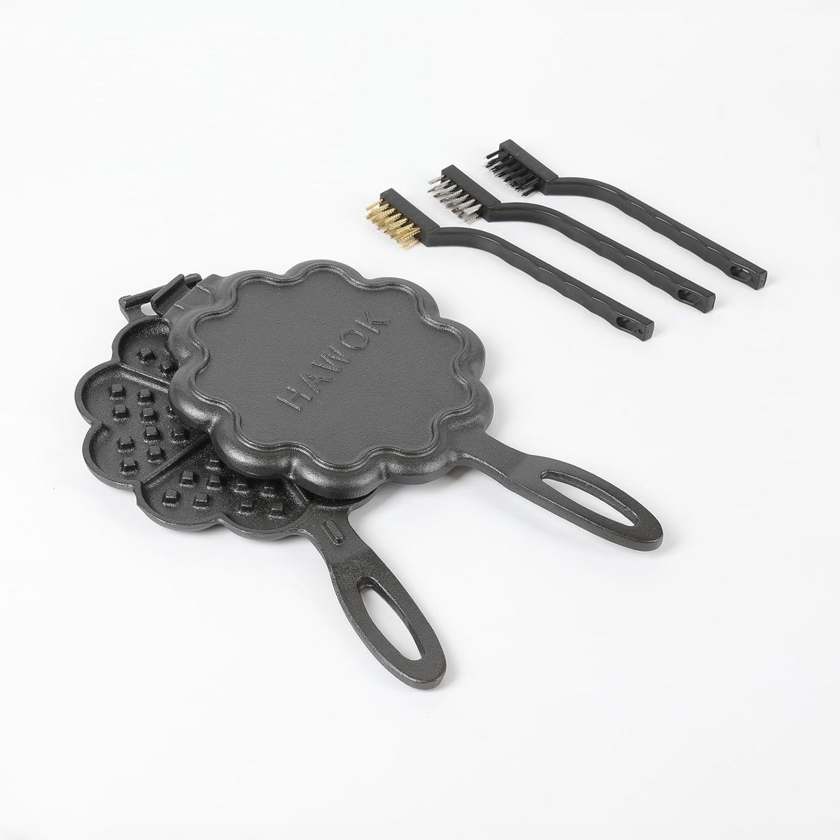 HAWOK Cast Iron Heart Shaped Waffle Maker Waffle Maker Waffle Iron..