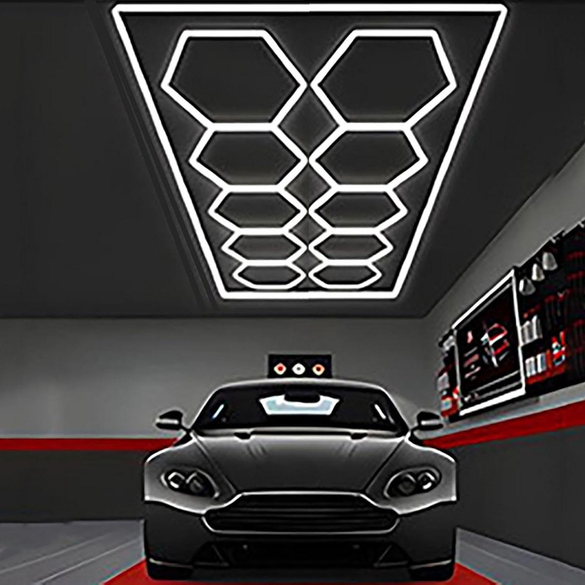 LED Hexagon Verlichting - Werkplaatslamp Plafondlamp - Ruimte Verlichten - Honingraatstructuur Ontwerp - 10 HEX - Wit