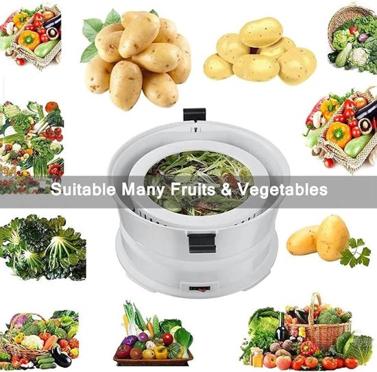 Elektrische Aardappelschiller - Automatische Schilmachine - Snel Groenten Schillen - Krachtige Koperen Motor - 2.2 kg Capaciteit - Wit — afbeelding 3