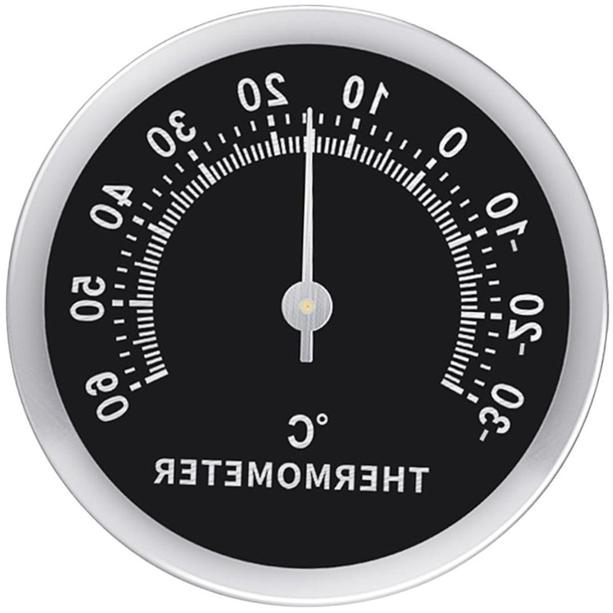 Wandtemperatuurmeter - Kamermeter Binnen - Temperatuur Meten - Digitaal Display - 5.8 x 5.8 cm - Zwart
