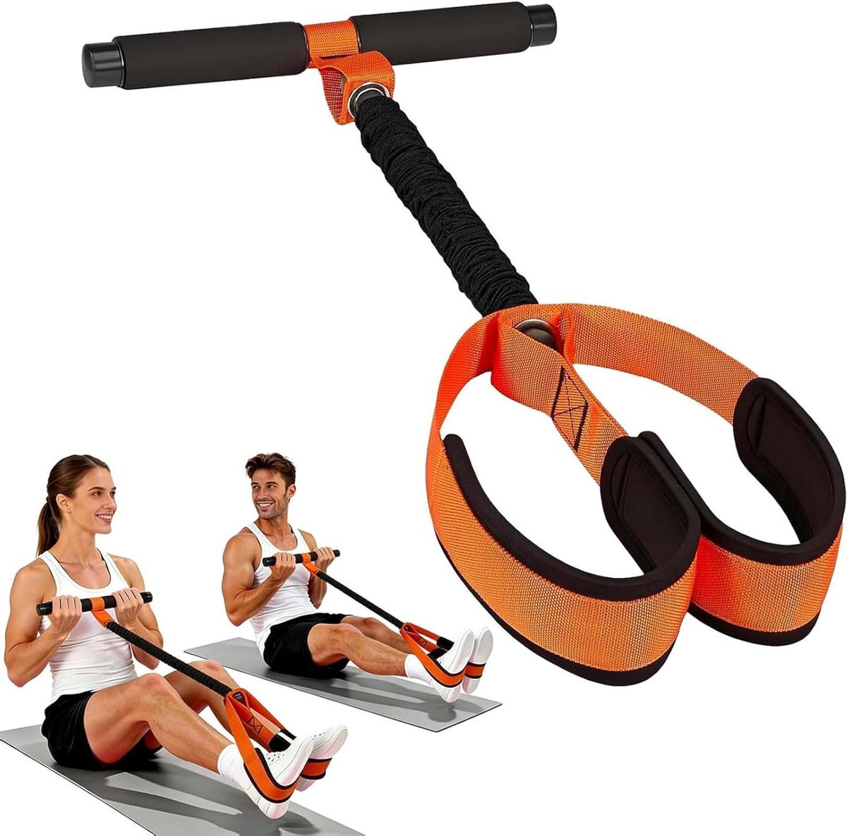 Buiktrainer Weerstandsbanden - Fitnessapparaat Pedaal - Thuis Trainen - Multifunctioneel Ontwerp - 1.00 Milliliter - Oranje