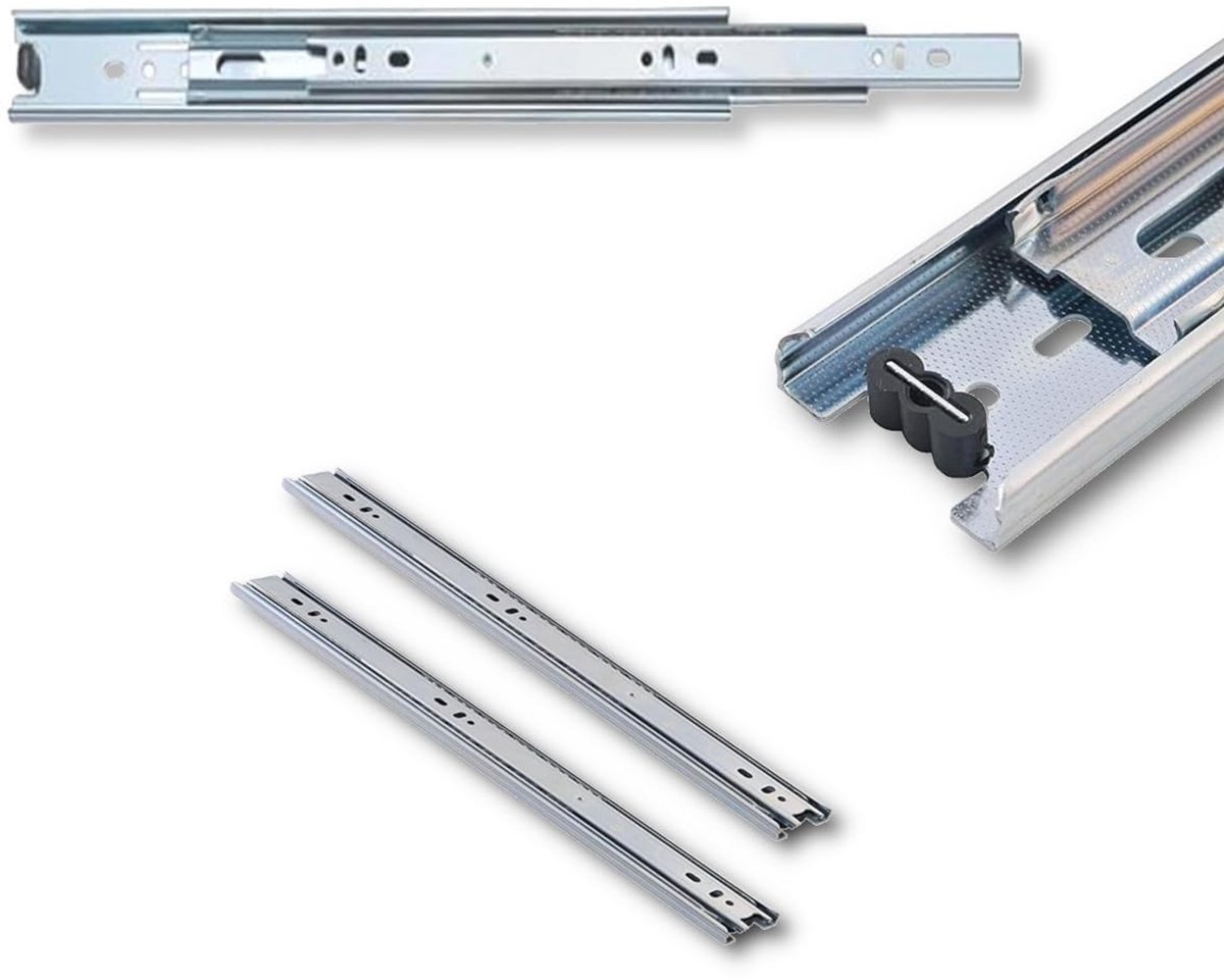 aladdien - Telescooprails - Ladegeleiders - Stil en soepel - 30-60 cm - Krachtige rails - Geschikt voor zware lades - Verstelbare lengte