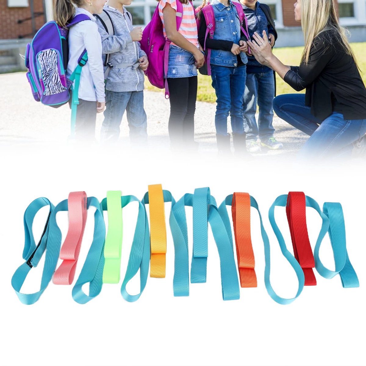 aladdien - Wandeltouw - Veiligheidswandeltouw - Voor buitenactiviteit - Blauw - Anti-verloren touw - Geschikt voor kleuters - 368 cm